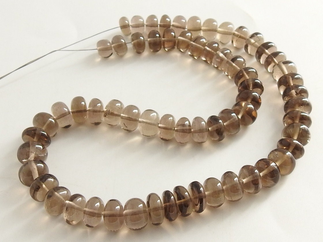 100%Natural,Smoky Quartz Smooth Roundel Beads,Handmade,Loose Stone,Gemstone For Jewelry,Wholesale Price,New Arrival PME-B9 | Save 33% - Rajasthan Living 12