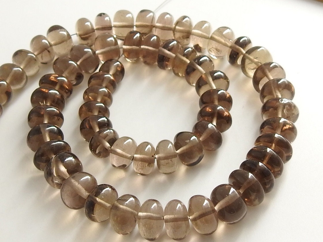 100%Natural,Smoky Quartz Smooth Roundel Beads,Handmade,Loose Stone,Gemstone For Jewelry,Wholesale Price,New Arrival PME-B9 | Save 33% - Rajasthan Living 11