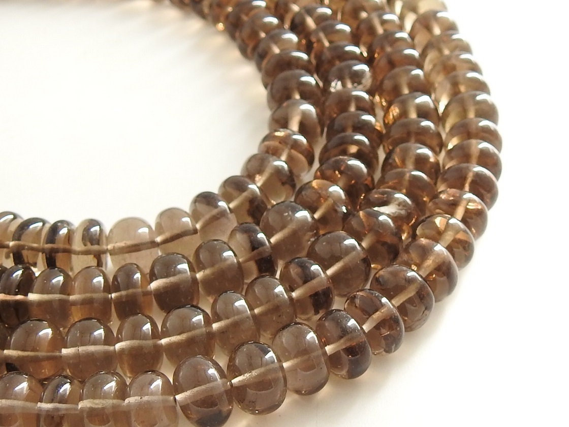 100%Natural,Smoky Quartz Smooth Roundel Beads,Handmade,Loose Stone,Gemstone For Jewelry,Wholesale Price,New Arrival PME-B9 | Save 33% - Rajasthan Living 12