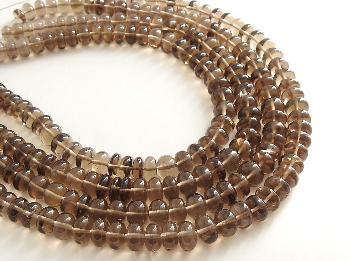 100%Natural,Smoky Quartz Smooth Roundel Beads,Handmade,Loose Stone,Gemstone For Jewelry,Wholesale Price,New Arrival PME-B9 | Save 33% - Rajasthan Living 14