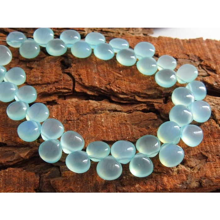 Aqua Blue Chalcedony Smooth Hearts,Teardrop,Drop,Loose Stone,Handmade,Earrings Pair,For Jewelry Makers,8Inch Strand 8X8MM Approx PME-CY2 | Save 33% - Rajasthan Living 9