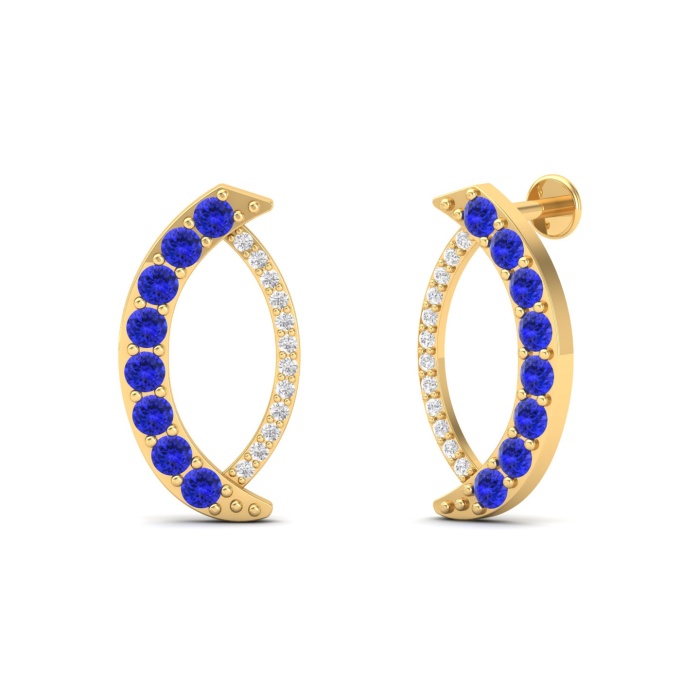 14K Dainty Natural Tanzanite Drop Earrings, Everyday Gemstone Earring For Her, Gold Stud Earrings For Women | Save 33% - Rajasthan Living 11
