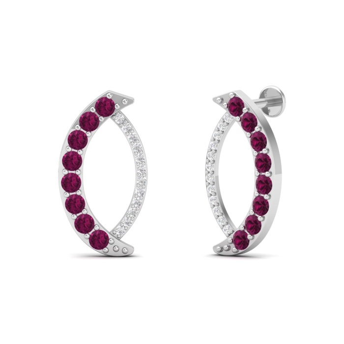 Dainty 14K Natural Rhodolite Garnet Drop Earrings, Gold Stud Earrings For Women, Everyday Gemstone Earring For Her, January Birthstone Jewel | Save 33% - Rajasthan Living 11