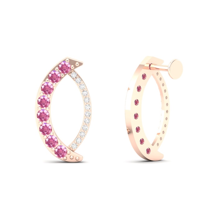 14K Natural Pink Spinel Dainty Drop Earrings, Everyday Gemstone Earring For Her, Gold Stud Earrings For Women, August Birthstone Earrings | Save 33% - Rajasthan Living 7