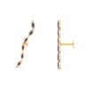 14K Dainty Natural Tanzanite Ear Climbers, Gold Climber Stud Earrings For Women, Everyday Gemstone Earring For Her, December Birthstone | Save 33% - Rajasthan Living 18