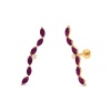 Natural Rhodolite Garnet 14K Dainty Climber Earrings, Everyday Gemstone Earring For Her, Gold Ear Climber Stud Earrings For Women, Party Gem | Save 33% - Rajasthan Living 23