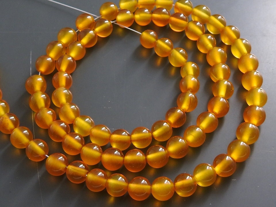 Yellow Onyx Smooth Spheres,Ball,Roundel Shape Bead,Loose Stone,Handmade,Rondelle,For Making Jewelry 100%Natural 18Inch Strand 6MM  PME(B10) | Save 33% - Rajasthan Living 12