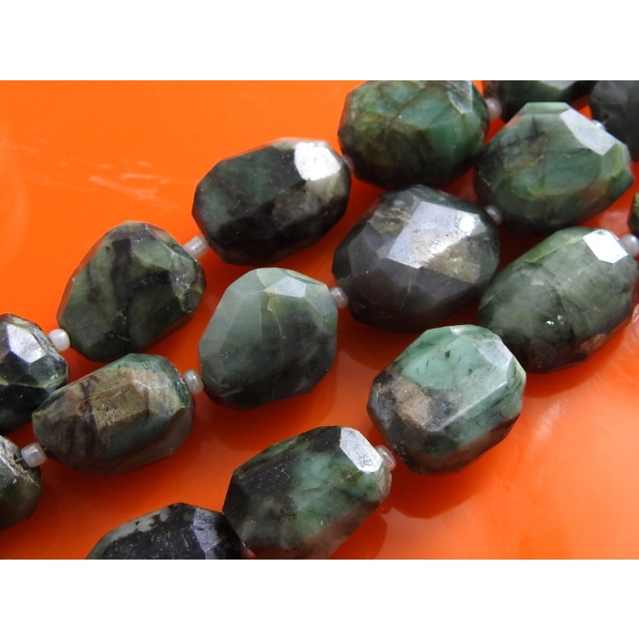100%Natural,Emerald Faceted Tumble,Nugget,Irregular Shape Bead,Loose Stone,Handmade 12Inch 18X12To10XMM Approx Wholesaler,Supplies (pme)TU1 | Save 33% - Rajasthan Living 9