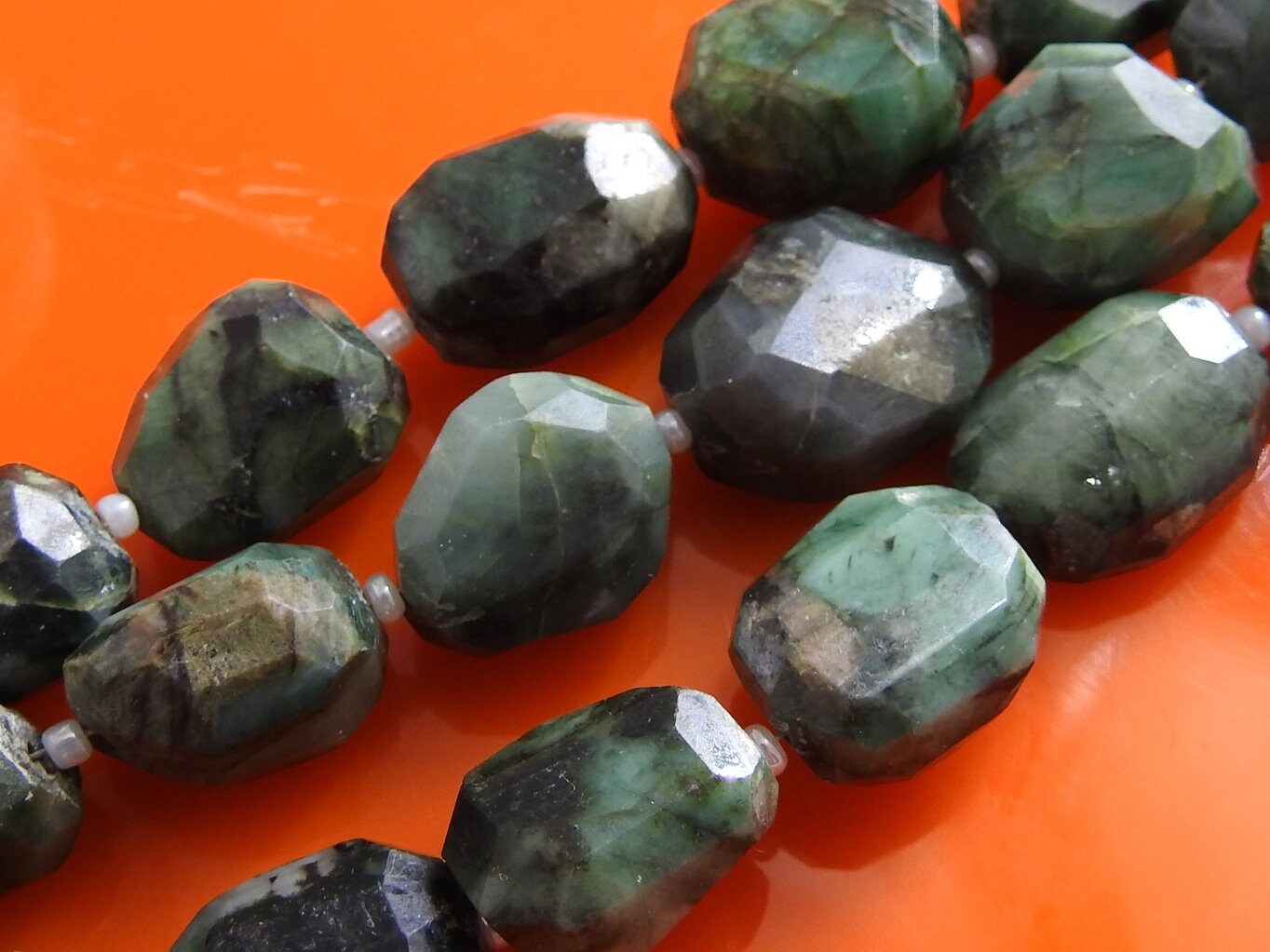 100%Natural,Emerald Faceted Tumble,Nugget,Irregular Shape Bead,Loose Stone,Handmade 12Inch 18X12To10XMM Approx Wholesaler,Supplies (pme)TU1 | Save 33% - Rajasthan Living 14