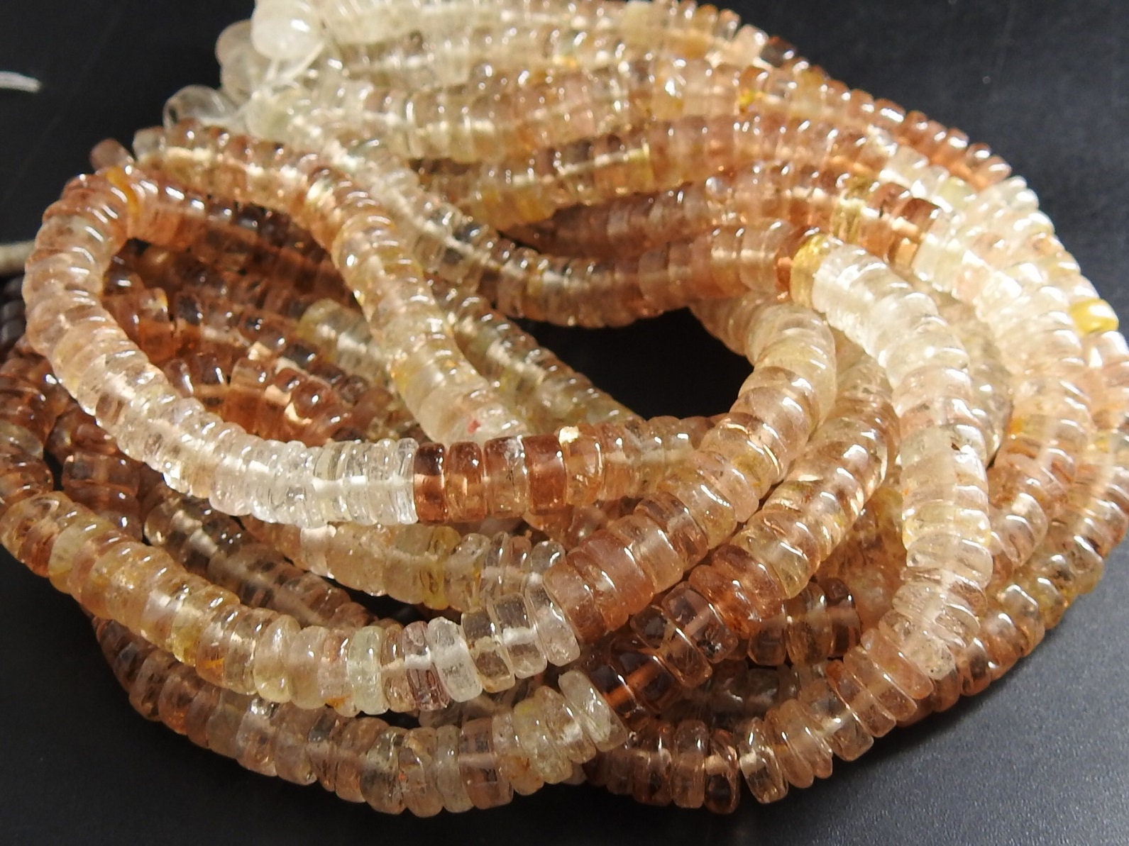 Imperial Topaz Smooth Tyres,Coin,Button Shape Bead,Multi Shaded,Loose Stone,Handmade,For Jewelry Makers,16Inch Strand,100%Natural PME-T2 | Save 33% - Rajasthan Living 23