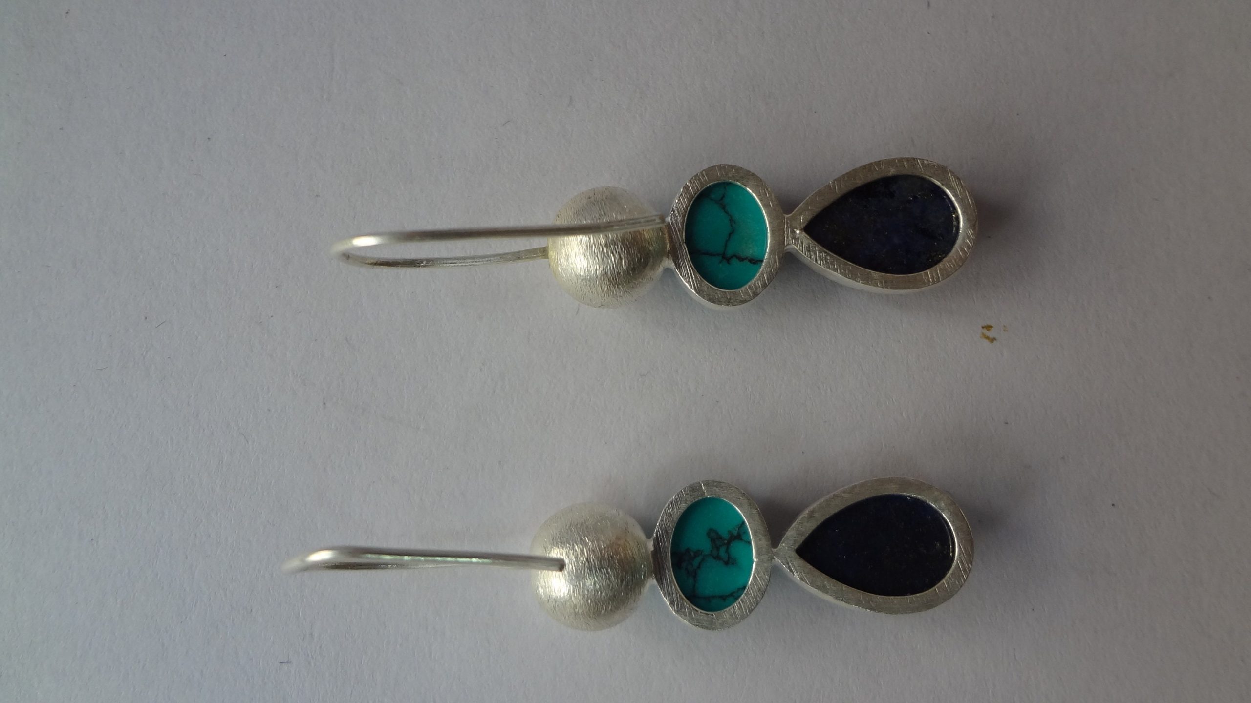 Multi Stone Earring Natural Lapis Turquoise Earrings 925 Sterling Silver Handmade Certified Gemstone Earring For Beloved | Save 33% - Rajasthan Living 15