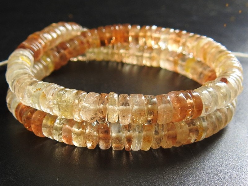 Imperial Topaz Smooth Tyres,Coin,Button Shape Bead,Multi Shaded,Loose Stone,Handmade,For Jewelry Makers,16Inch Strand,100%Natural PME-T2 | Save 33% - Rajasthan Living 21