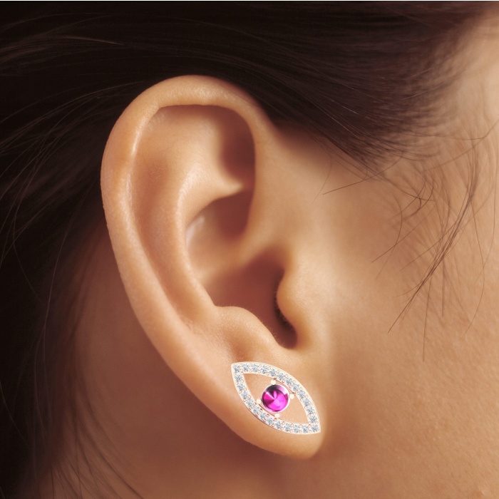 Dainty Natural Pink Spinel 14K Stud Earrings, August Birthstone Earrings, Gold Stud Earrings For Her, Everyday Gemstone Earring For Women | Save 33% - Rajasthan Living 10