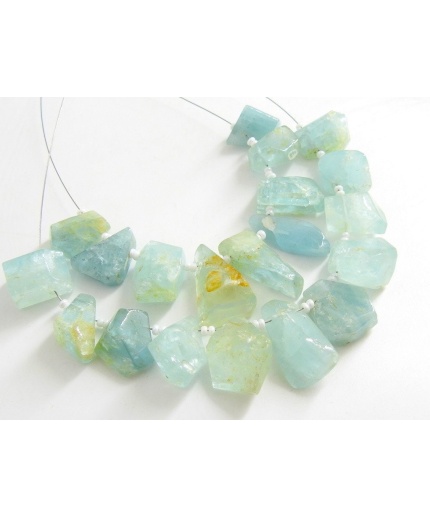 Aquamarine Faceted Briolette,Tumble,Nugget,Fancy Shape,Loose Stone,Handmade Bead,11Piece Strand 21X14To11X7MM Approx,100%Natural | Save 33% - Rajasthan Living