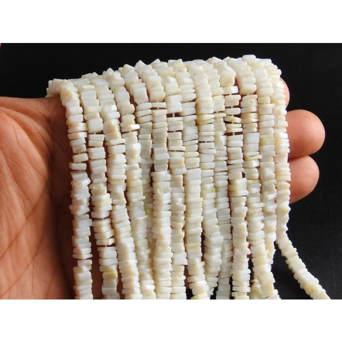White Indian Opal Smooth Heishi,Square,Cushion Shape Beads,Loose Stone,Handmade,Wholesaler,Supplies,16Inch Strand PME-H1 | Save 33% - Rajasthan Living 7