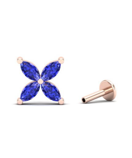 Dainty Natural Tanzanite 14K Stud Earrings, Handmade Butterfly Stud Earrings For Her, Everyday Gemstone Earring For Women, Party Earrings | Save 33% - Rajasthan Living 3