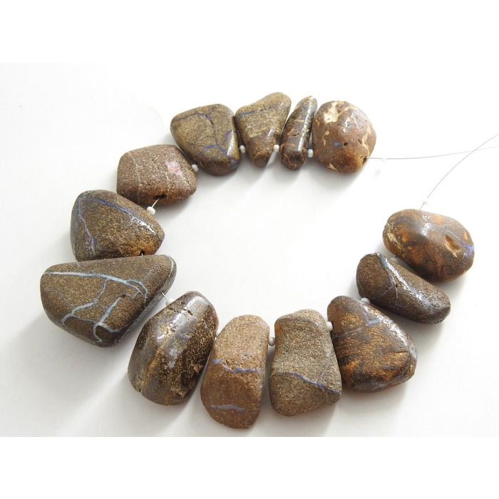 100%Natural Boulder Opal Smooth Fancy Briolette,Tumbke,Nugget,Irregular Shape Bead,Loose Stone,Minerals,Multi Fire 13Piece Strand (WM)R1 | Save 33% - Rajasthan Living 7