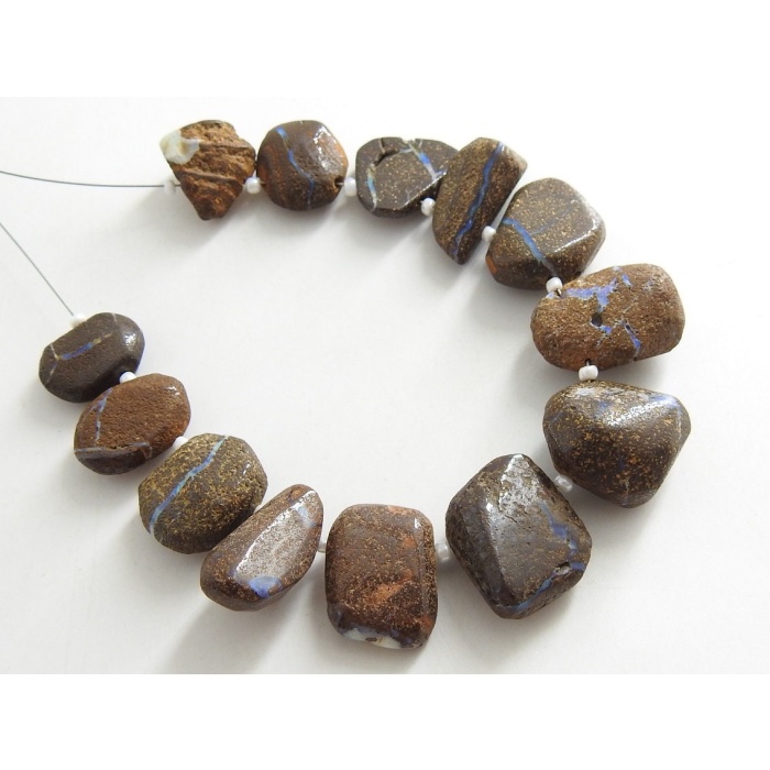 100%Natural Boulder Opal Smooth Fancy Briolette,Tumbke,Nugget,Irregular Shape Bead,Loose Stone,Minerals,Multi Fire 13Piece Strand (WM)R1 | Save 33% - Rajasthan Living 12