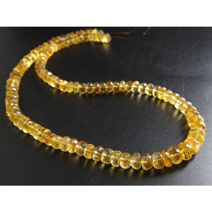 Citrine Faceted Roundel Beads,Loose Stone,Quartz,Yellow Color,Minerals Gemstone,For Jewelry Making 100%Natural 8Inch 5To6MM Approx (pme)B11 | Save 33% - Rajasthan Living 7