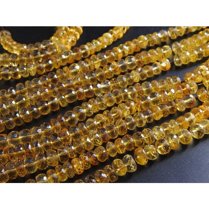 Citrine Faceted Roundel Beads,Loose Stone,Quartz,Yellow Color,Minerals Gemstone,For Jewelry Making 100%Natural 8Inch 5To6MM Approx (pme)B11 | Save 33% - Rajasthan Living 8