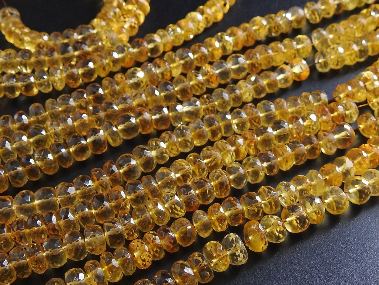 Citrine Faceted Roundel Beads,Loose Stone,Quartz,Yellow Color,Minerals Gemstone,For Jewelry Making 100%Natural 8Inch 5To6MM Approx (pme)B11 | Save 33% - Rajasthan Living 13