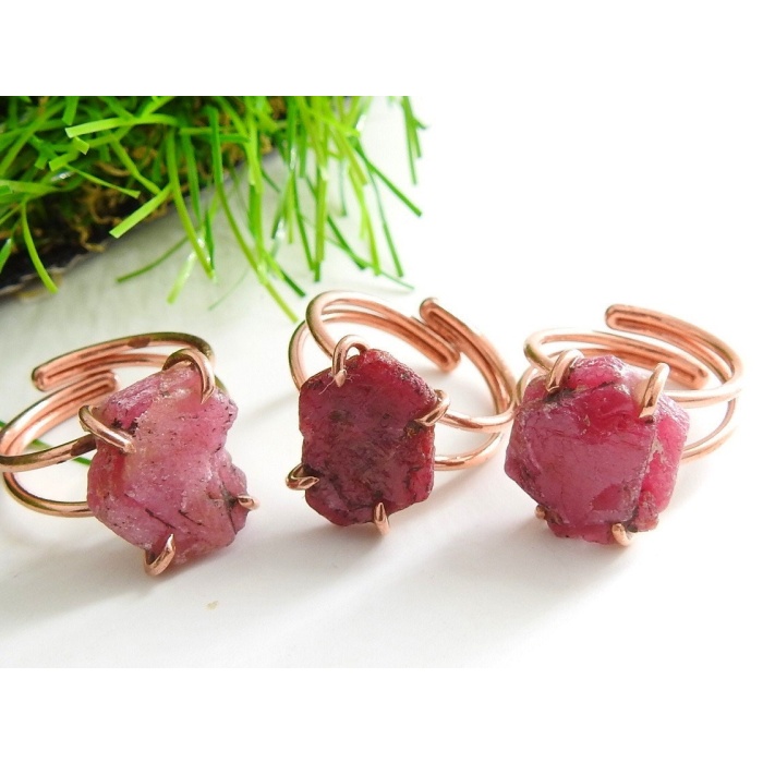 African Ruby Rough Copper Ring,Adjustable,Raw,Slice,Slab,Wire-Wrapping Jewelry,Statement Ring,Minerals Stone,Gift For Her 10-15MM Long CJ-1 | Save 33% - Rajasthan Living 8