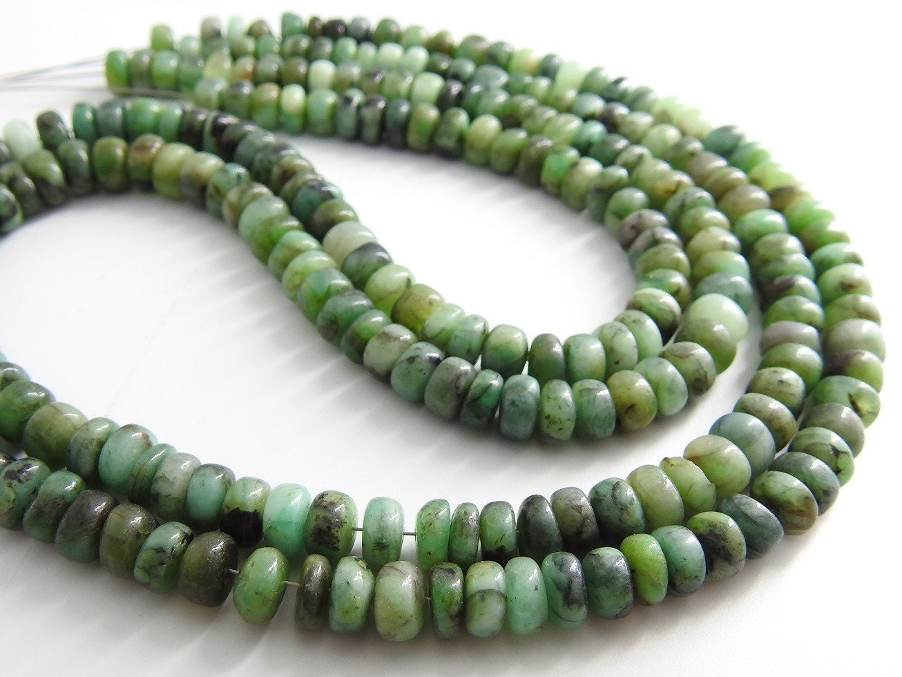 Emerald Smooth Roundel Bead,Shaded,Loose Stone,Handmade,Wholesale Price,New Arrival,18Inch Strand 100%Natural PME(B12) | Save 33% - Rajasthan Living 19