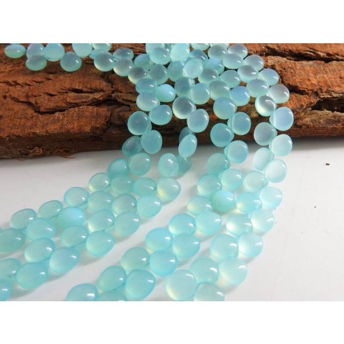 Aqua Blue Chalcedony Smooth Hearts,Teardrop,Drop,Loose Stone,Handmade,Earrings Pair,For Jewelry Makers,8Inch Strand 8X8MM Approx PME-CY2 | Save 33% - Rajasthan Living 6