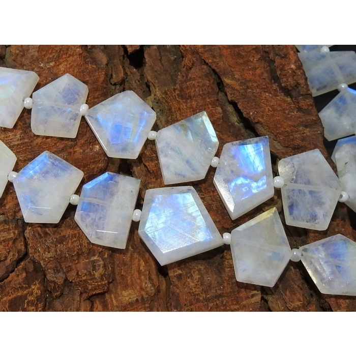 White Rainbow Moonstone Faceted Fancy Briolette,Hut,Pantagon,Trapezoid,Marquise,Crown Cut,14Piece 15X9To8X5MM Approx PME(BR2) | Save 33% - Rajasthan Living 6