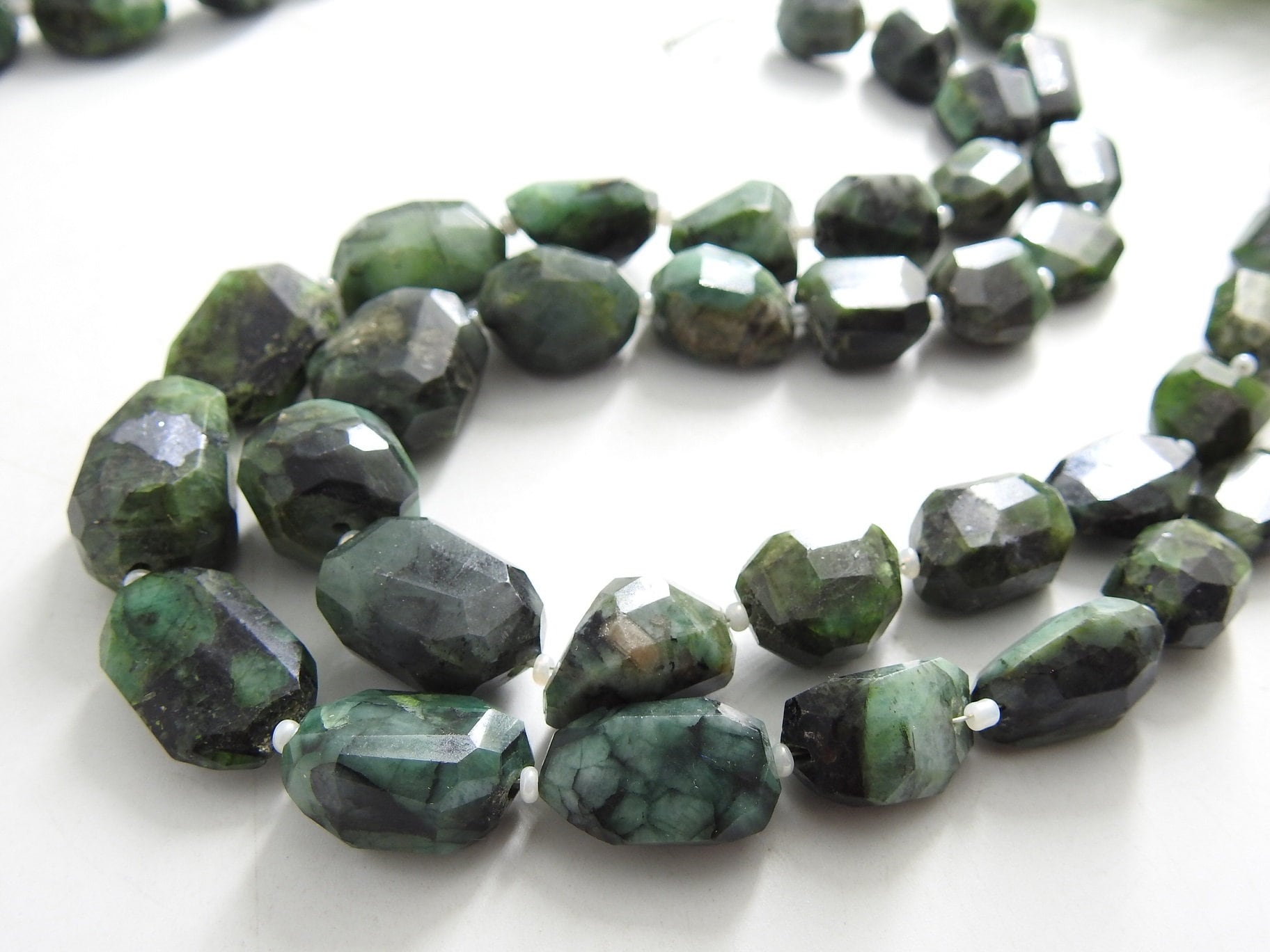 100%Natural,Emerald Faceted Tumble,Nugget,Irregular Shape Bead,Loose Stone,Handmade 12Inch 18X12To10XMM Approx Wholesaler,Supplies (pme)TU1 | Save 33% - Rajasthan Living 11
