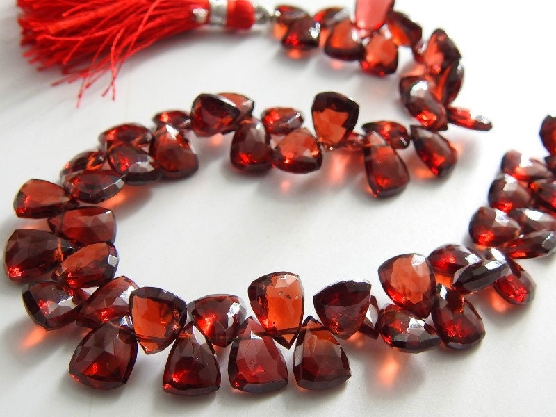 Mozambique Garnet Faceted Long Trillion,Briolette,Teardrop,Bead,Pyramid,Drop,Loose Stone,For Making Jewelry 100%Natural 8Inch Strand PME-BR5 | Save 33% - Rajasthan Living 12