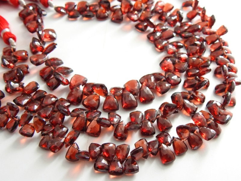 Mozambique Garnet Faceted Long Trillion,Briolette,Teardrop,Bead,Pyramid,Drop,Loose Stone,For Making Jewelry 100%Natural 8Inch Strand PME-BR5 | Save 33% - Rajasthan Living 13