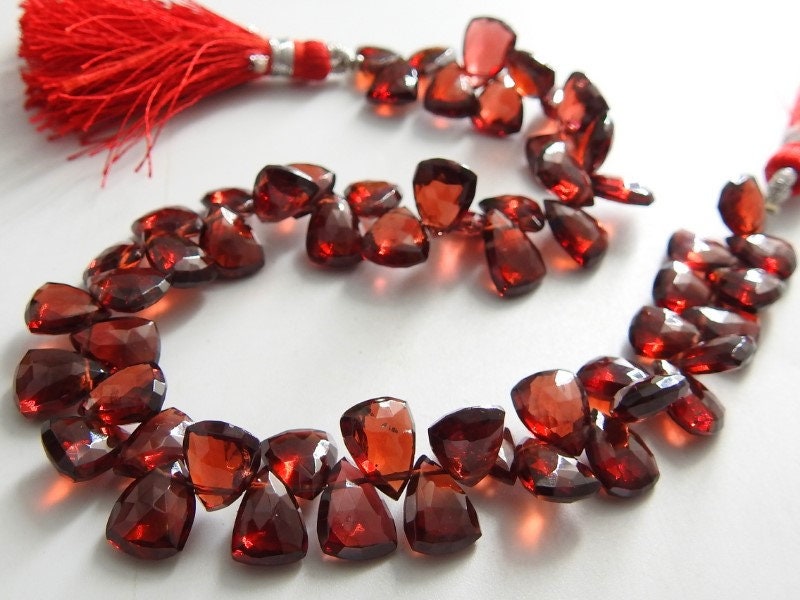 Mozambique Garnet Faceted Long Trillion,Briolette,Teardrop,Bead,Pyramid,Drop,Loose Stone,For Making Jewelry 100%Natural 8Inch Strand PME-BR5 | Save 33% - Rajasthan Living 17