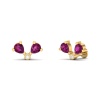 Natural Rhodolite Garnet Dainty 14K Stud Earrings, Handmade Gold Climber Studs For Women, Everyday Gemstone Earring For Her, Party Earrings | Save 33% - Rajasthan Living 18