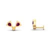 Natural Rhodolite Garnet Dainty 14K Stud Earrings, Handmade Gold Climber Studs For Women, Everyday Gemstone Earring For Her, Party Earrings | Save 33% - Rajasthan Living 22