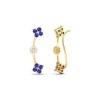 Dainty 14K Natural Tanzanite Climber Stud Earrings, Gold Ear Climbers For Women, Everyday Gemstone Earring For Her, December Birthstone Gems | Save 33% - Rajasthan Living 18