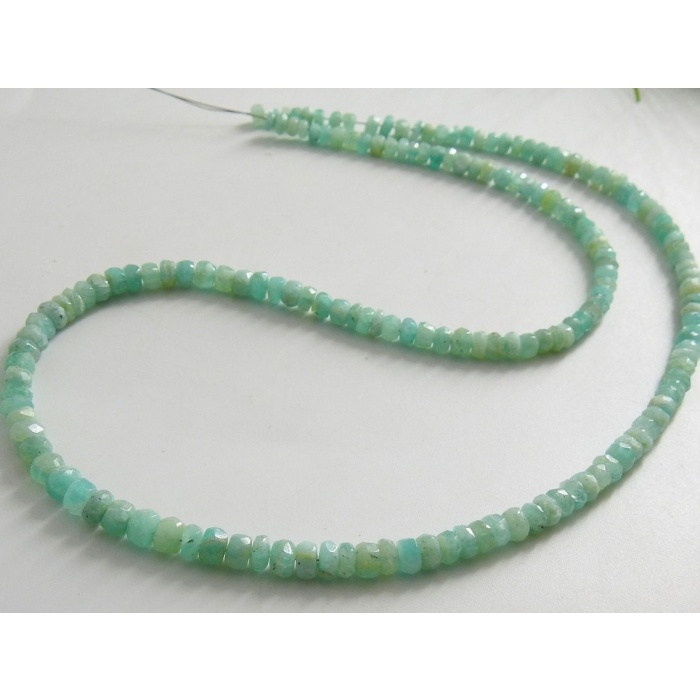 Natural Amazonite Faceted Roundel Bead,Loose Stone,Handmade,For Making Jewelry 16Inch Strand 4MM Approx Wholesale Price New Arrival PME(B7) | Save 33% - Rajasthan Living 10