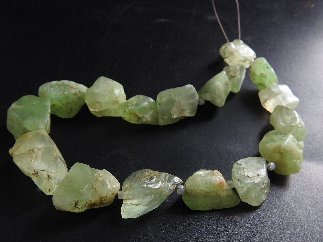 Green Moonstone Nuggets,Rough,Tumble,Loose Raw Stone,Minerals,Crystal,8Inch Strand 18X11To12X9MM Approx,Wholesaler,Supplies,100%Natural R5 | Save 33% - Rajasthan Living 12