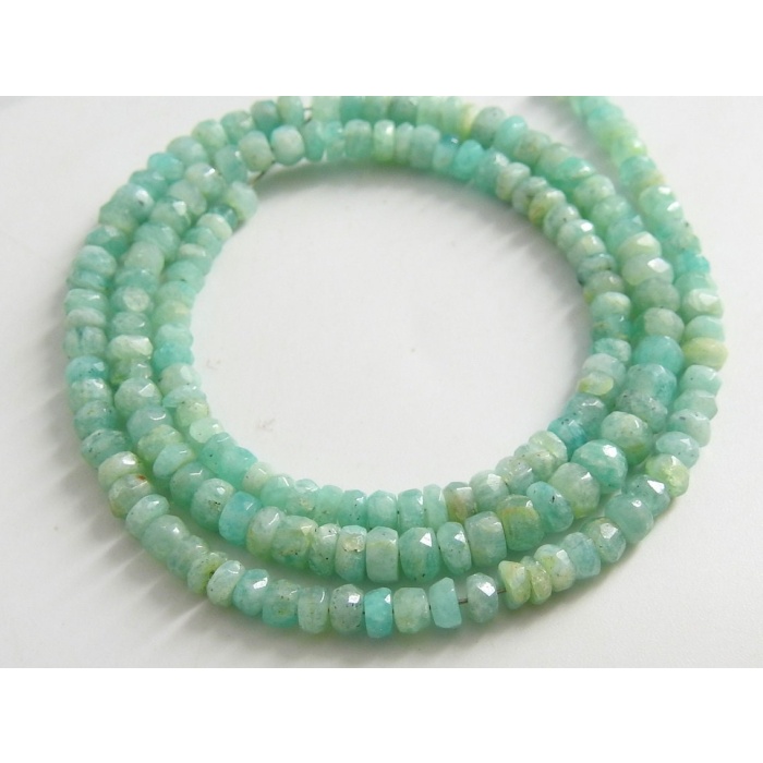 Natural Amazonite Faceted Roundel Bead,Loose Stone,Handmade,For Making Jewelry 16Inch Strand 4MM Approx Wholesale Price New Arrival PME(B7) | Save 33% - Rajasthan Living 8