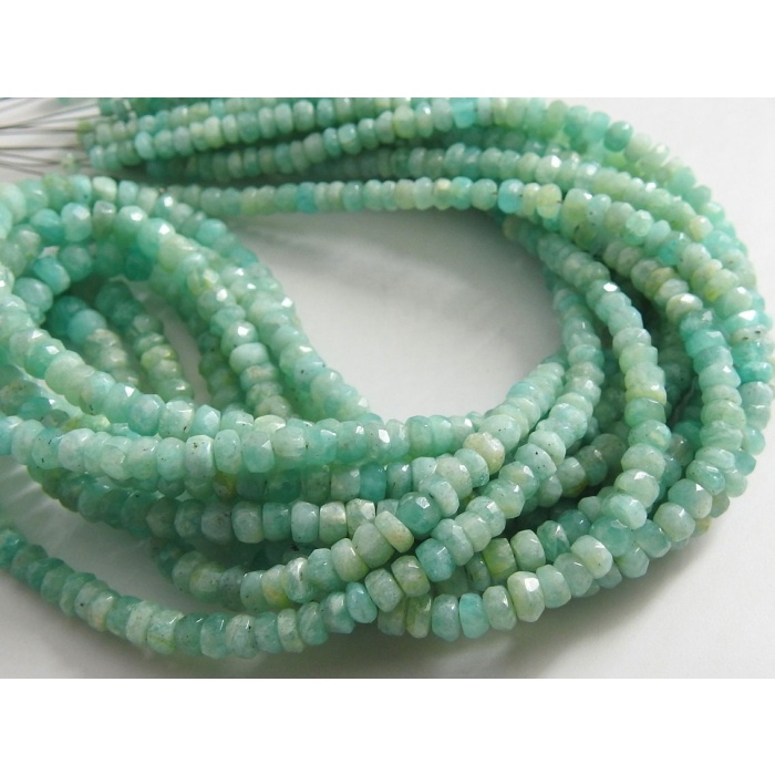 Natural Amazonite Faceted Roundel Bead,Loose Stone,Handmade,For Making Jewelry 16Inch Strand 4MM Approx Wholesale Price New Arrival PME(B7) | Save 33% - Rajasthan Living 9