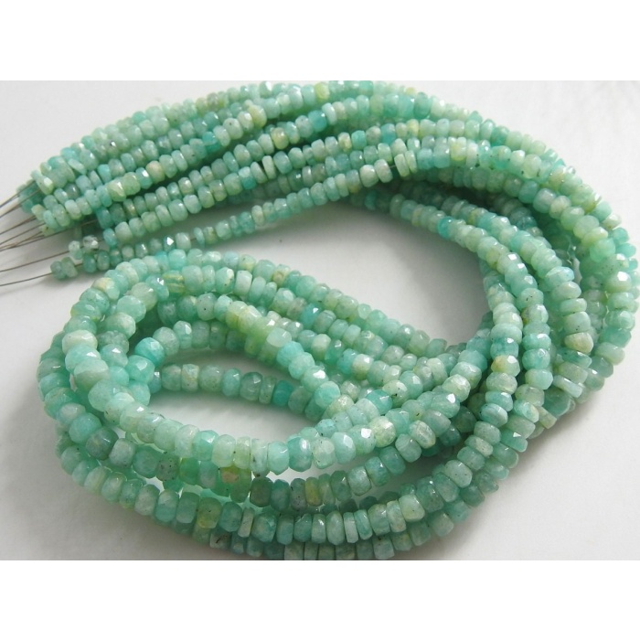 Natural Amazonite Faceted Roundel Bead,Loose Stone,Handmade,For Making Jewelry 16Inch Strand 4MM Approx Wholesale Price New Arrival PME(B7) | Save 33% - Rajasthan Living 11