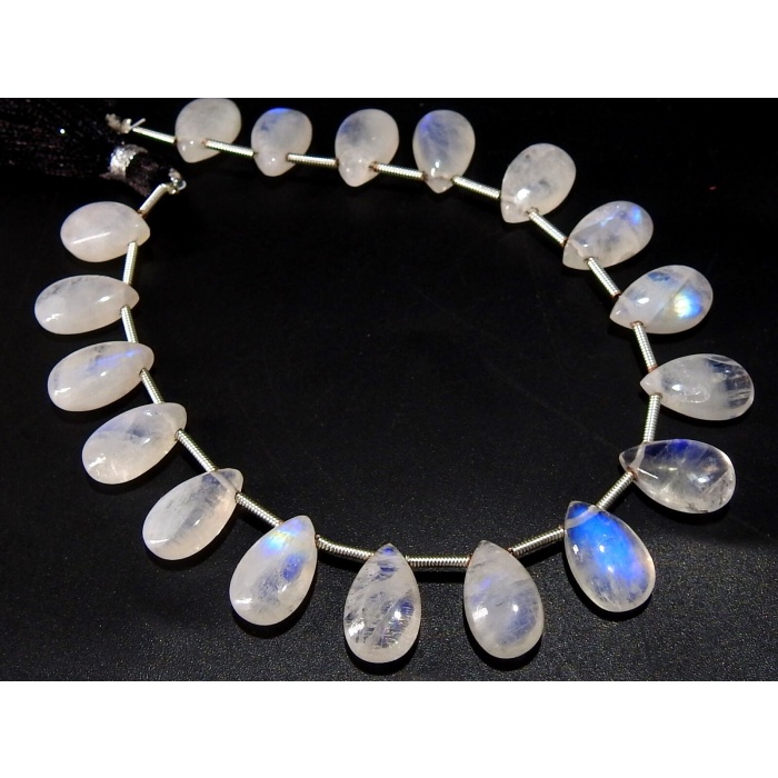 White Rainbow Moonstone Smooth Teardrop,Blue Flashy Fire,Loose Stone,Bead,Calibrated Size,Making Jewelry 9Matched Pair 13X8MM Approx PME-CY3 | Save 33% - Rajasthan Living 9