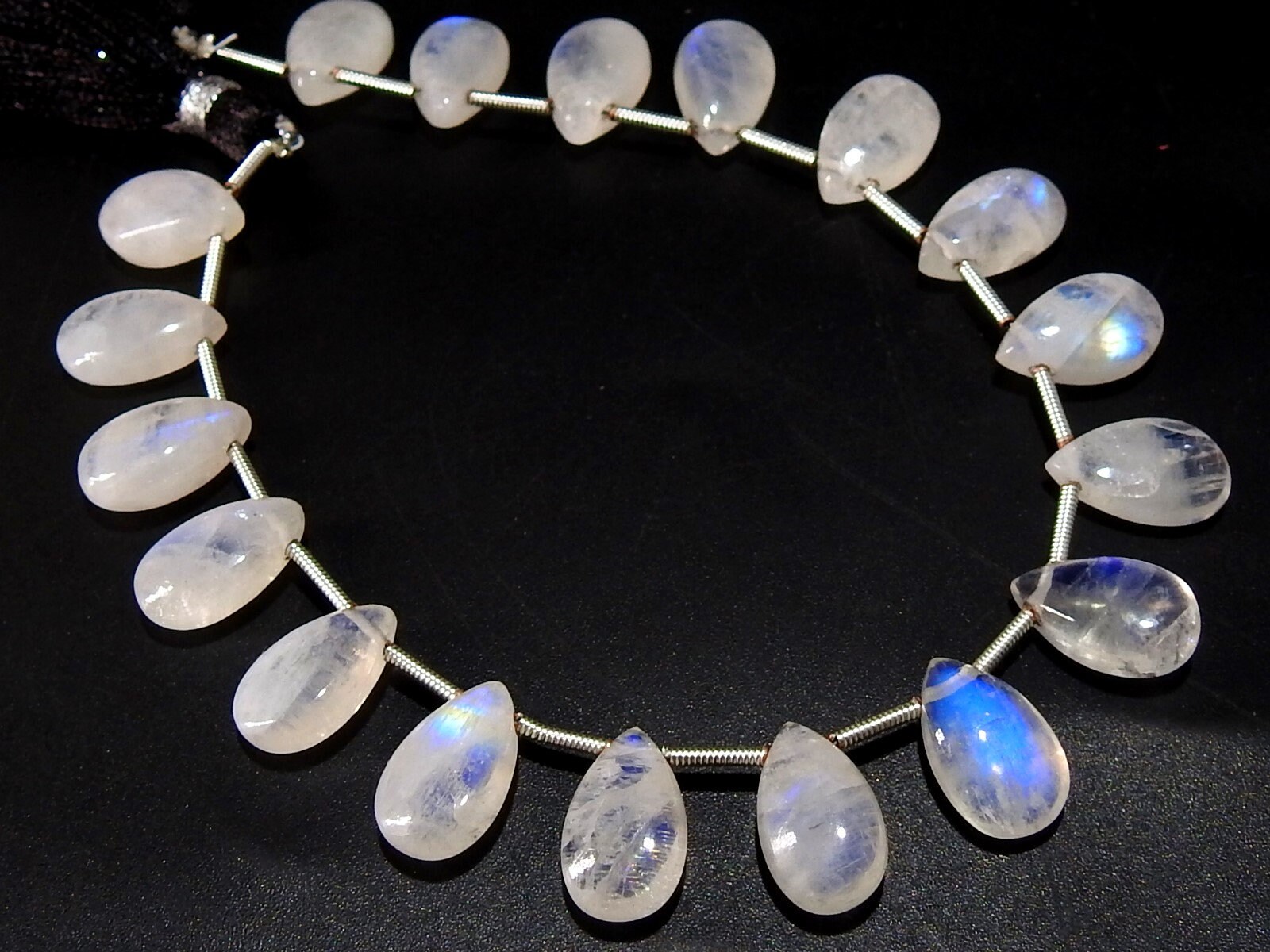 White Rainbow Moonstone Smooth Teardrop,Blue Flashy Fire,Loose Stone,Bead,Calibrated Size,Making Jewelry 9Matched Pair 13X8MM Approx PME-CY3 | Save 33% - Rajasthan Living 13