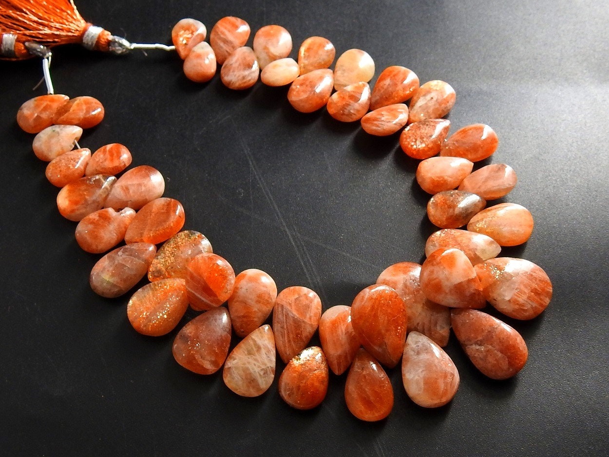 Sunstone Smooth Teardrop,Handmade,Loose Stone,Bead,For Making Jewelry 100%Natural 8Inch 17X11To9X6MM Approx Wholesaler Supplies Pme-BR7 | Save 33% - Rajasthan Living 12