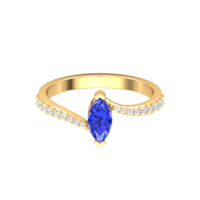14K Dainty Natural Tanzanite Statement Ring, Everyday Gemstone Ring For Women, Gold Wedding Ring For Her, December Birthstone Promise Ring | Save 33% - Rajasthan Living 11