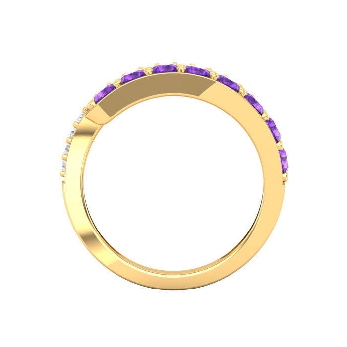 14K Dainty Natural Amethyst Eternity Band, Gold Wedding Ring For Women, Gold Wedding Ring For Her, February Birthstone Promise Ring | Save 33% - Rajasthan Living 15
