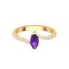 Solid 14K Gold Natural Amethyst Ring, Everyday Gemstone Ring For Her, Handmade Jewellery For Women, February Birthstone Statement Ring | Save 33% - Rajasthan Living 16