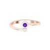 Natural Amethyst 14K Dainty Stacking Ring, Rose Gold Statement Ring For Women, February Birthstone Promise Ring For Her, Everyday Gemstone | Save 33% - Rajasthan Living 17