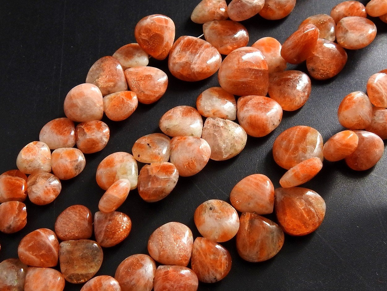 Sunstone Smooth Hearts,Teardrop,Handmade,Loose Stone,For Making Jewelry 100%Natural 8Inch 13X13To8X8MM Approx Wholesaler Supplies Pme-BR7 | Save 33% - Rajasthan Living 14