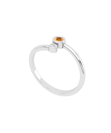 Natural Citrine 14K Solid Stacking Ring, Rose Gold Multistone Ring For Women, November Birthstone Promise Ring For Her, Everyday Gemstone | Save 33% - Rajasthan Living 3